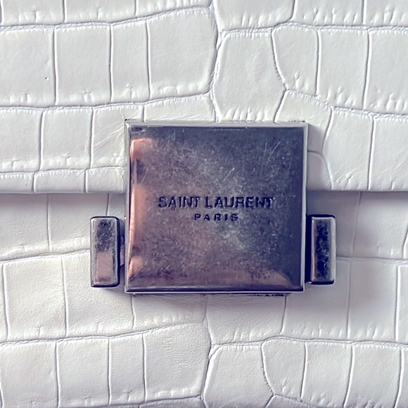 SAINT LAURENT MEDIUM BELLECHASSE CROC EFFECT TOP HANDLE BAG - Picture 9 of 13